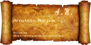 Arnstein Marica névjegykártya